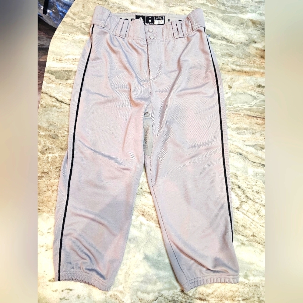 Adidas Baseball Pants Gray Black Stripe Men’s Medium Athletic Sports